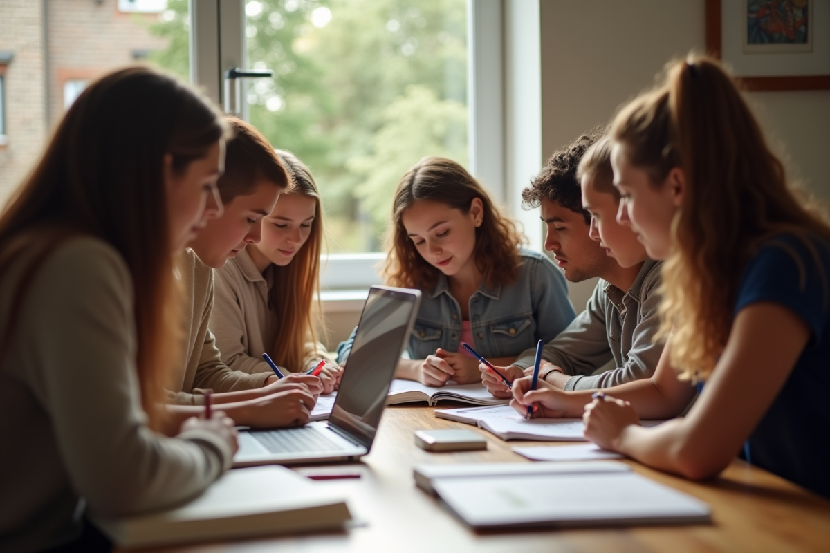 Groupe d'étudiants en cuisine travaillant ensemble