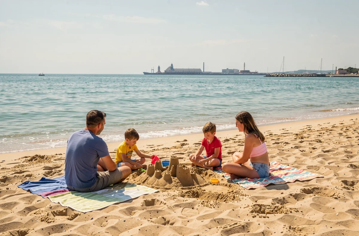 Famille profitant de la Plage des Sablettes à La Seyne-sur-Mer